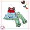 JN27-09 Factory drop shipping fancy kids cotton dress and pants suit Cheap baby girl clothes sale