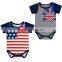 2016 summer national flag short sleeve baby boy romper