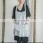 high quality 100% flax linen chef vintage apron with pocket in natural color full/bib style for promotion/sale/cafe/chef