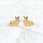 Teeny Tiny Gold Bunny stud Earrings Easter Rabbit Stud Earrings Simple Modern Jewelry