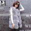 Top Fashion Ladies Long Fox Fur Vest Women's Real Fur Hooded Winter Overcoat Beautiful Women Vest