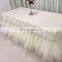 TS003C ruffled curly willow table skirt beautiful table skirt decorative table skirts