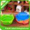 Pet dog Travel bowls folding Silicone bowls with cover