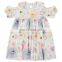 Grey Pink Floral Cold Shoulder Dress Baby Frock For 2 Year Old Baby New Model Girl Dress