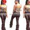 Winter autumn women sexy club high waist draped hem pants PU Leather fashion active wear elegant sequined long trousers