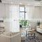 Ready Made European Style Solid White Color Sheer Curtain fabric For French Window Decoration