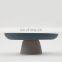 home decor accessories round shape pure color grey modern nordic decorative fruit plate with stand