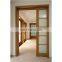 glass insert wood interior door/ tempered glass door sliding doors