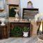 Modern Aesthetic Decorative Wooden Crates  with Wall Mounts and Cutout Handles