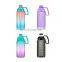 Plastic Gallon Bottles Motivational 2000ML Tritan Water Bottle Gym Fitness Water Kettle With Time Maker Straw