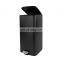 Indoor Gargabe Bin Hot Selling Kitchen Food Waste Square Recycle Bin Black color household Foot Pedal bin