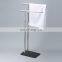 Factory Simple Modern Style Floor Standing Double Handle Easy Dry Bathroom Hotel Stainless Steel Stand Towel Rack