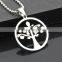 Stainless steel tree of life pendant necklace