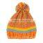 New customize pom pom knitted teenagers knitted beanie knitted cap