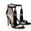 Ladies party wear high heel sandals front tassel suede leather brand women sandals 2016