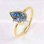 Wholesale Fashion Ring Agate Druzy titanium gold filled bezel ring