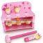 2015 DIY Princess Pop Up Peg Wooden Hammer Toy, Lovely Educational Wooden Tool Toy