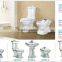 Embossment Ceramic Decorated two piece Toilet ,sanitary ware toilet set