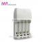 MP 914A fOR 4Bay/Slots AA/AAA ni-mh rechargeable nickel cadmium rechargeable batteries, each slot independent LED to recharge