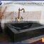 Round Black Mable Stone Basin With Single Hole