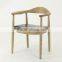 Kennedy President ASH Arm antique chair/ Hans J Wegner Round chair With beautiful Wood Grain(CH-333)