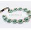 Trending lady jewelry fancy leather chain green crystal necklace
