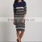clothing factory 2016 winter latest stripe pullover long knitted dress sweater designs for women