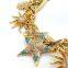 18K gold plated abstract statement necklace stars and sun statement necklace