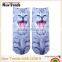 Fashion & newest 3D printing cat pattern short cotton socks