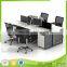 WP38 Guangzhou Sunshine Offer Modern Office Furniture Stainless Steel Office Workstation Adjustable Desktop Table For 4 People