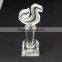 cheap sandblastaing medium size crystal trophy