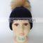 Children Handmade New Design Baby Colourful Hats For Kids With Raccoon Fur Balls Knitted Baby Kids Hats