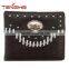 Crocodile Print Money Card Holder Braided Black Leather Western Wallet For Men