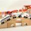 confirm to ASTM and EN71 Electric locomotive, 80pcs railway wooden train set