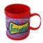 sweet style embossed red loving heart pattern 3D soft pvc mug