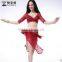 Wuchieal New Design Red Lace Belly Dance Outfit for Performance