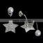 MOQ 1 pair free shipping pearl earring CZ star earring back