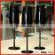 Solid Color Long Stem Hand Made Black Champagne Flute
