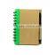 Spiral binding brown paper notebook with pen