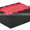50L plastic security crate attached lid container