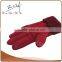 Cheap Red Faux Suede Mittens With Woolen Yarn
