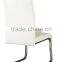 2015 HC-D008 L Shape Modern PU and Chrome Leg Nice White Dining Chair