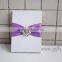 Elegant White Wedding Invitation Card Box With pearl brooch