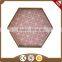 Pink hexagon thin wooden tray