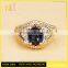 Jingli jewelry Blue Gemstone Gold Plated Wedding Ring (YJ-823)