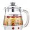 Multi-functional 1.8L USB Heatable borosilicate glass tea pot with handle and stainless steel lid wholesale