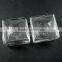 19mm transparent square shape glass dome cabochon with 3mm hole DIY jewelry supplies 3070065