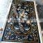 Natural Black Marble Inlaid Coffee Table Tops, Pietre Dure Marble Coffee Table Tops