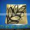 Golden printing small glass plate small square glass plate decorative glass plate