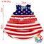 Red white blue stars US 4th of july girls dress little girls baby cotton dresses
